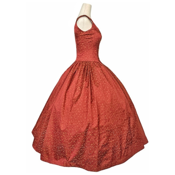 Vintage Renaissance Dress Princess Ballgown Royal Medieval Rust XXS XS Juniors - Picture 6 of 12